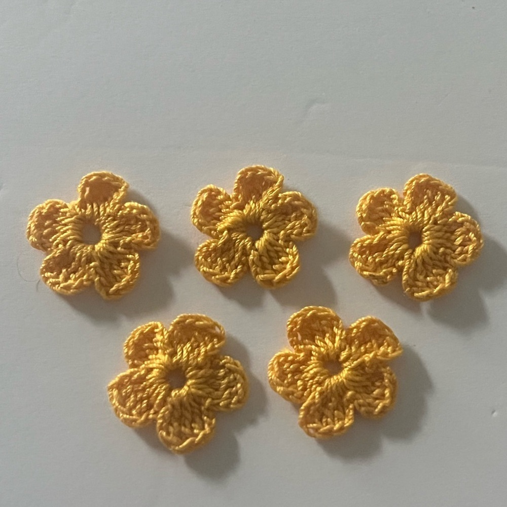 Orange Crochet Flower Earrings 5 pcs set